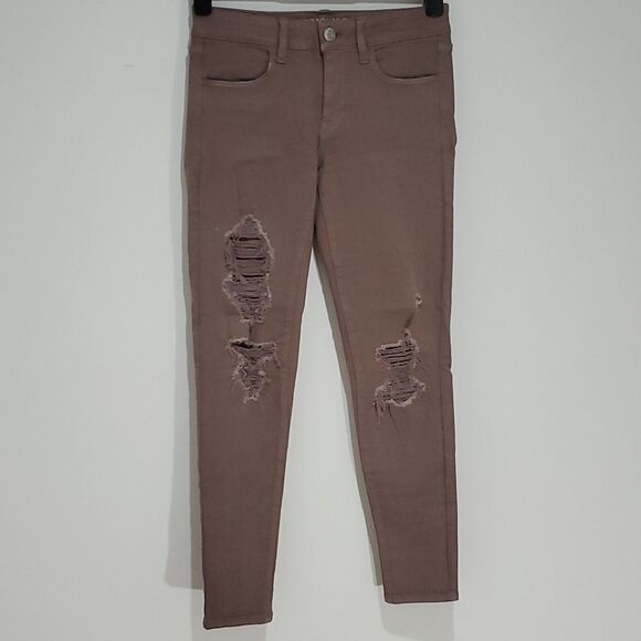 𝅺american Eagle light purple super stretch X 29x29 size 6 jeggings - Picture 1 of 8